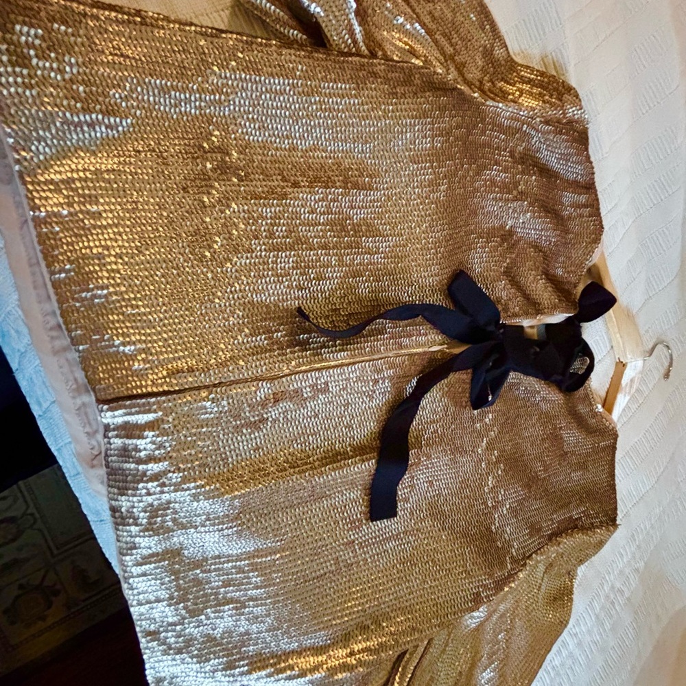 J. Crew Shimmering Gold Sequin Blouse - Picture 7 of 10